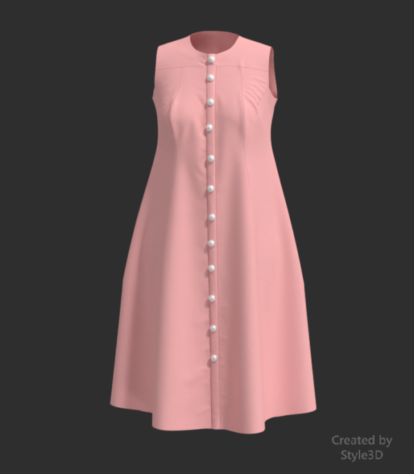 Women’s A-Line Sleeveless Buttoned Dress