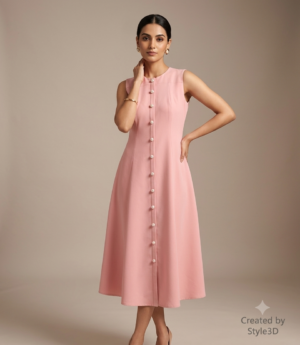 Women’s A-Line Sleeveless Buttoned Dress